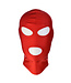 Kiotos Leather Red 3-Hole BDSM Mask - Comfortable Spandex for Fetish Play