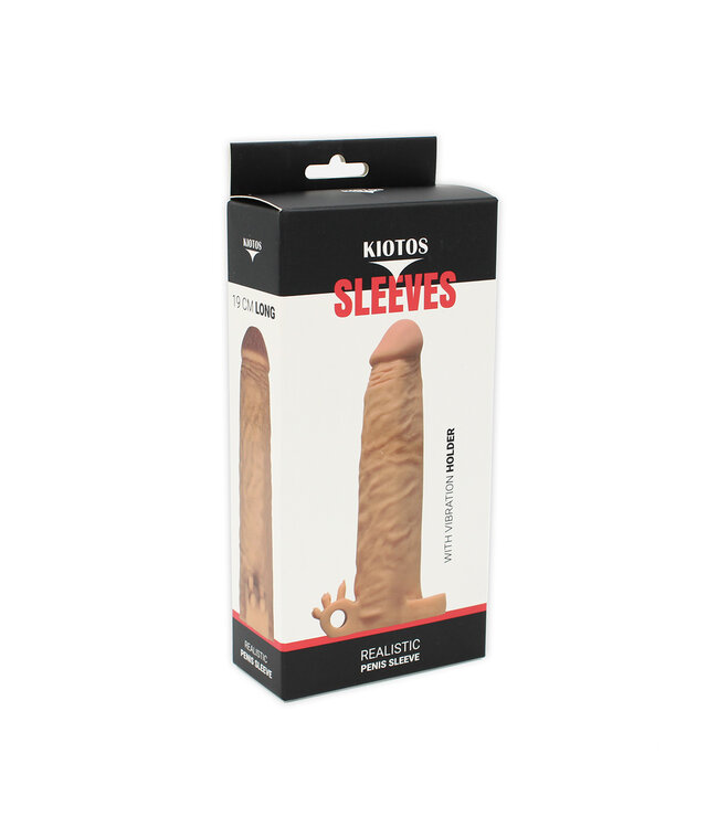 Kiotos Sleeves Kiotos Realistische Penis Sleeve met Vibrator & Ball Stretcher voor Intense Sensatie