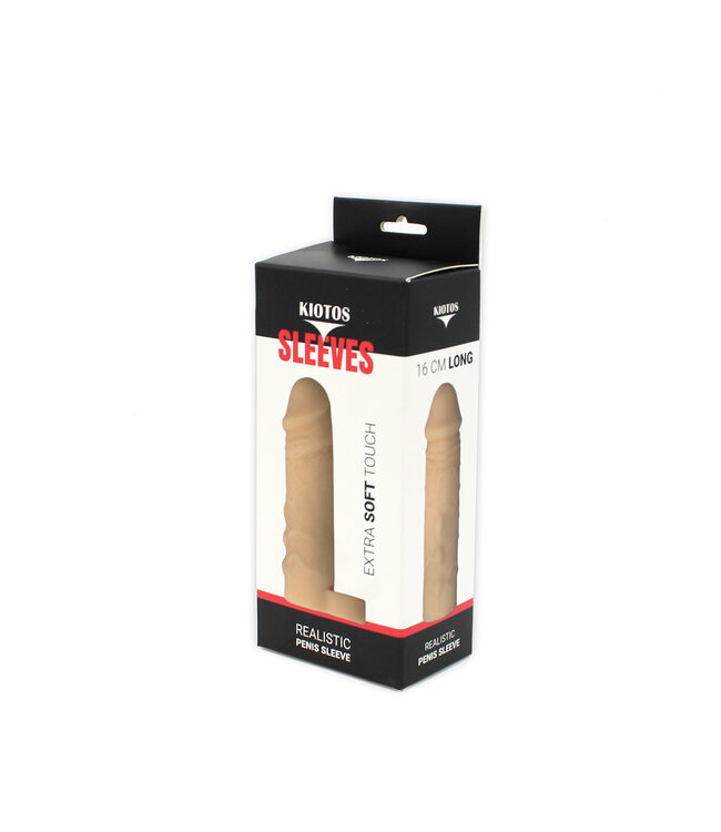 Kiotos Sleeves Kiotos Realistische Penishülle 16 cm mit Ballstretcher – Extra weich