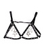 Kiotos Steel Heart-Shaped Nipple Clamps and PU Leather Harness with Bells