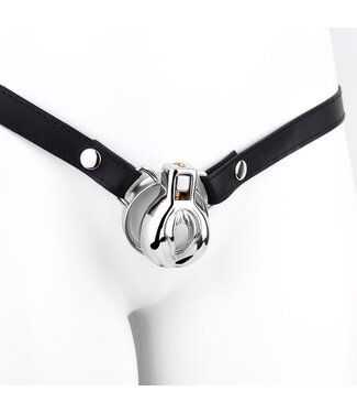 Kiotos Steel Elegante Ultrakorte Kuisheidsapparaat voor Vulva met PU-Leren Riem