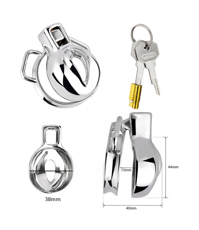 Kiotos Steel Elegant Ultra-Short Vulva Chastity Device with Adjustable Strap