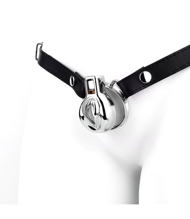 Kiotos Steel Elegante Ultrakorte Kuisheidsapparaat voor Vulva met PU-Leren Riem