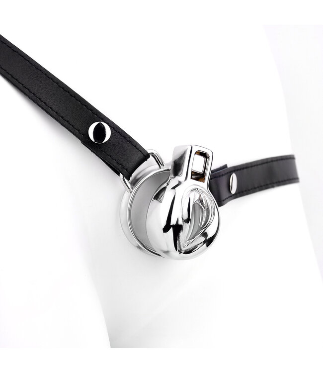 Kiotos Steel Elegante Ultrakorte Kuisheidsapparaat voor Vulva met PU-Leren Riem