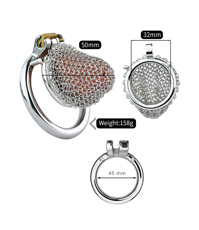 Kiotos Steel Mesh-Keuschheitskäfig S aus Edelstahl – atmungsaktiv & bequem