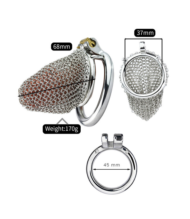 Kiotos Steel Premium Stalen Mesh Kuisheidskooi M | Stijlvol, Comfortabel en Duurzaam