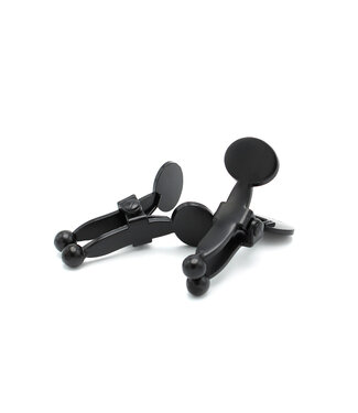 Kiotos Steel Elegante Tepelklemmen Mat Zwart met Balpunten - Voor Intens Genot en Stijl