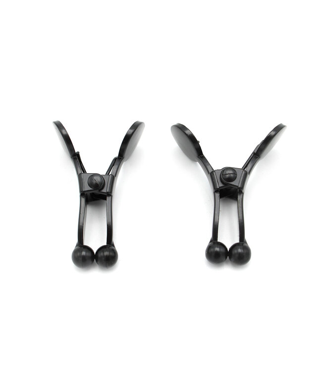 Kiotos Steel Matte Black Nipple Clamps with Ball Tips for Elegant Pleasure
