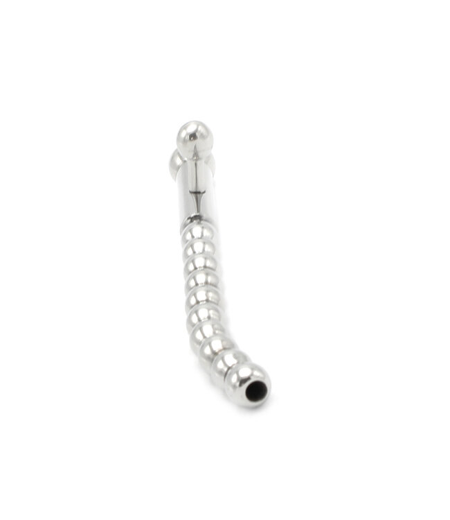 Kiotos Steel Kiotos Hollow Penis Plug with Buttons - Stainless Steel 8mm x 10.9cm