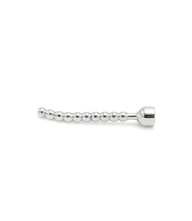 Kiotos Steel Kiotos Hollow Curved Beaded Penis Shower Plug - 8mm Stainless Steel