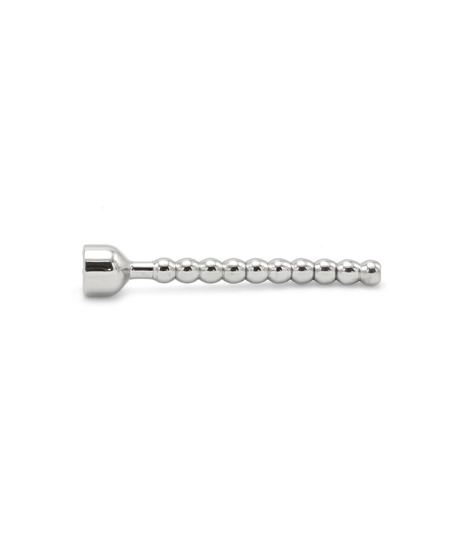 Kiotos Steel Kiotos Hollow Curved Beaded Penis Shower Plug - 8mm Stainless Steel
