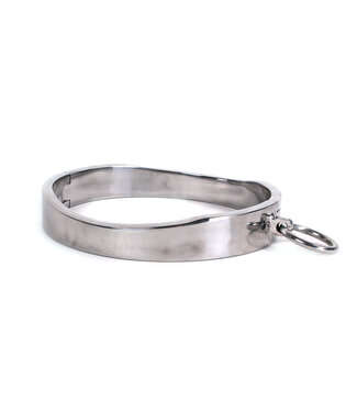 Kiotos Steel Einzigartiges ovales Edelstahlhalsband mit verstellbarem O-Ring