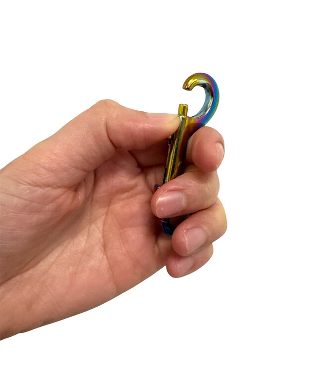 Kiotos Steel Double Rainbow Carabiner - Durable Bondage Accessory with Snap Hooks