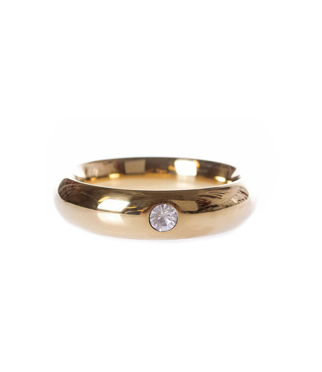 Kiotos Steel Goldener Donut-Cockring 45 mm mit Edelstein – Kiotos Luxe Schmuckstück