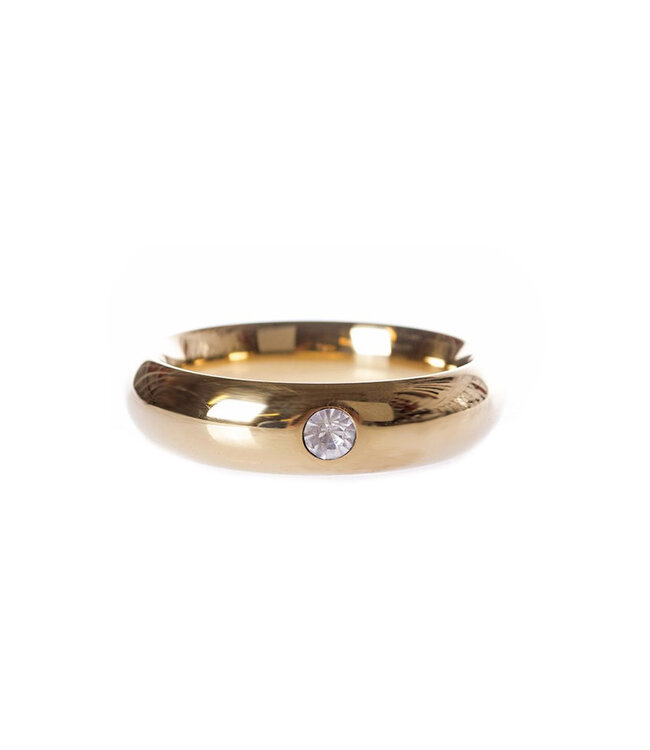 Kiotos Steel Gold Donut Cock Ring 40mm with Jewel - Stylish Comfort by Kiotos Steel