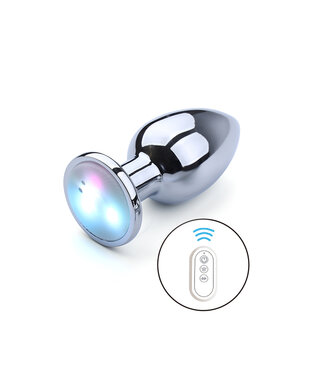 Kiotos Steel Vibrierender Aluminium-Buttplug Medium 8 cm mit LED – Stil & Spaß