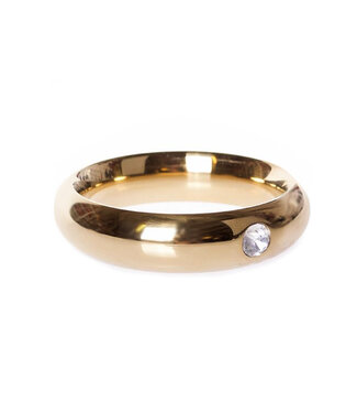 Kiotos Steel Luxueuze Gouden Donut Cockring 55mm met Stralend Juweel | Kiotos Steel