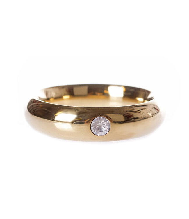 Kiotos Steel Luxueuze Gouden Donut Cockring 55mm met Stralend Juweel | Kiotos Steel