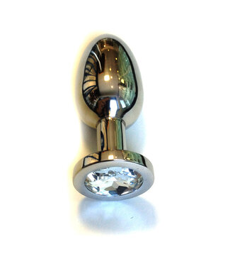 Kiotos Steel Stijlvolle Roestvrijstalen Buttplug met Edelsteen - 10 cm, Gladde Afwerking