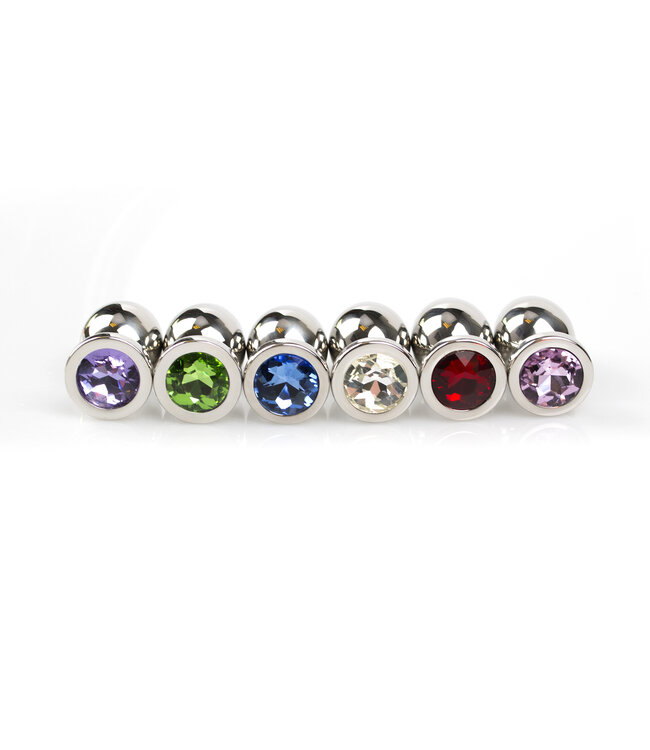 Kiotos Steel Stainless Steel Butt Plug with Gemstone - 10 cm Smooth & Stylish