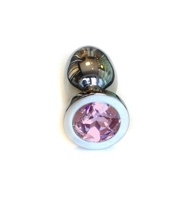 Kiotos Steel Kiotos Jewel Roestvrijstalen Plug Large met Roze Edelsteen - Comfort & Stijl