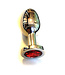 Kiotos Steel Elegante Roestvrijstalen Buttplug met Rode Edelsteen - 10 & 7,1 cm