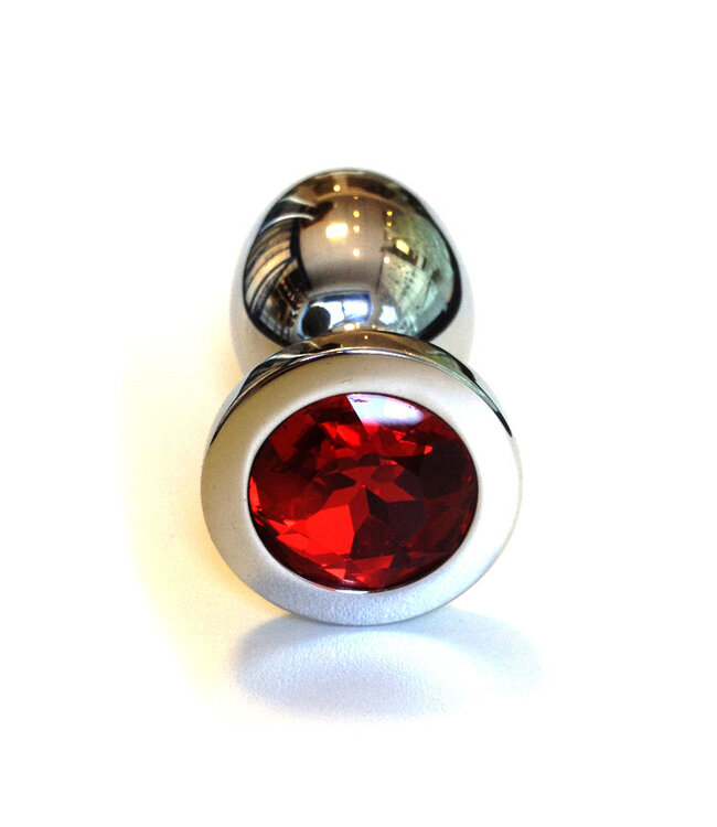 Kiotos Steel Edelstahl-Buttplug 10 & 7,1 cm mit rotem Edelstein - stilvoll & komfortabel