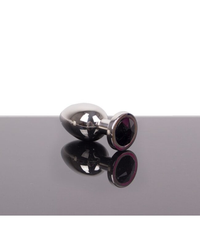 Kiotos Steel Luxury Large Black Stainless Steel Jewel Butt Plug - 10.5 cm