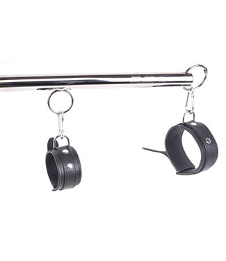 Kiotos Steel Luxuriöses schwarzes Leder-Spreizstangenset 76 cm für Komfort & Sicherheit