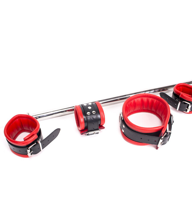 Kiotos Steel Exclusieve Deluxe Spreidstang met Luxe Leren Boeien - 76 Cm Set