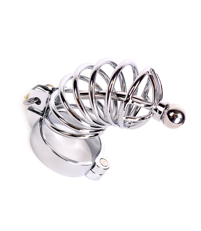 Kiotos Steel Edelstahl-Keuschheitskäfig mit abnehmbarem Plug – Sicher & bequem