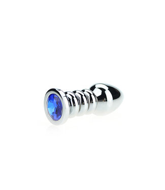 Kiotos Unisex Ribbed Metal Butt Plug 10.3 cm | Luxurious with Velvet Pouch