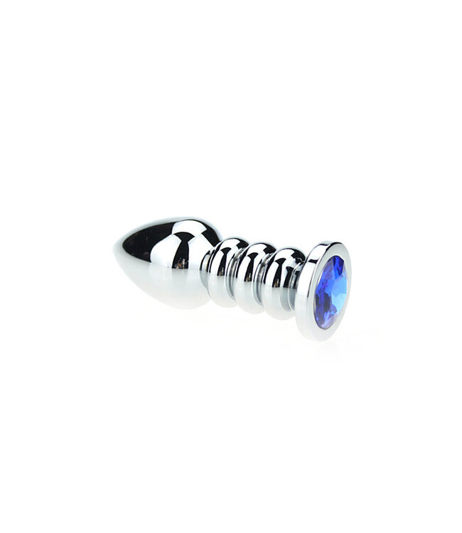Kiotos Unisex Luxe Geribbelde Buttplug met Heldere Steen | Voor Onvergetelijke Orgasmes