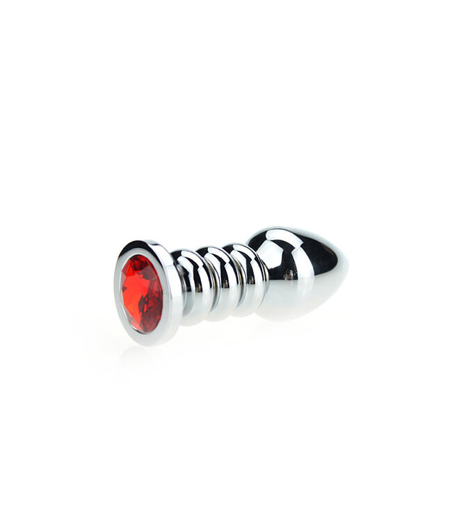 Kiotos Unisex Luxe Geribbelde Metalen Buttplug 9,5 cm – Voor Ongelooflijk Genot