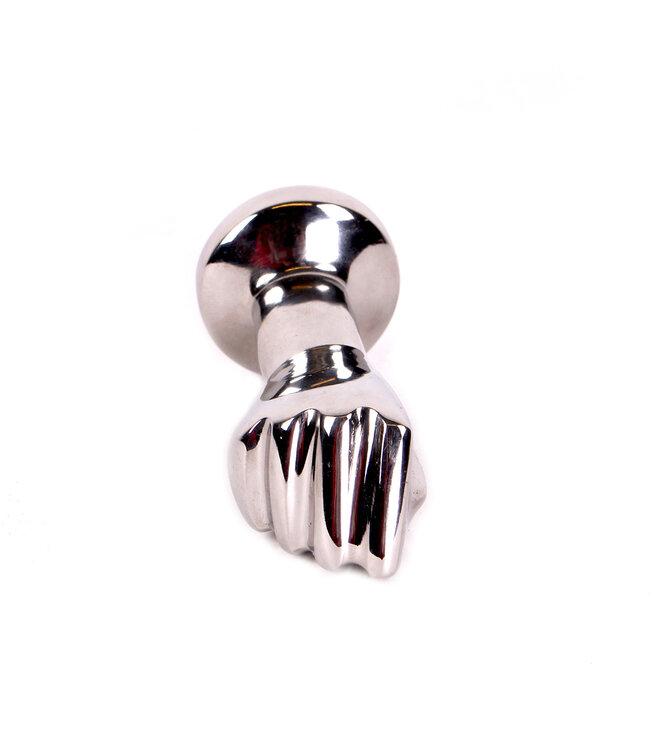 Kiotos Unisex Polished Steel Fist Butt Plug with Gemstone - 8.8 cm for Unique Pleasure
