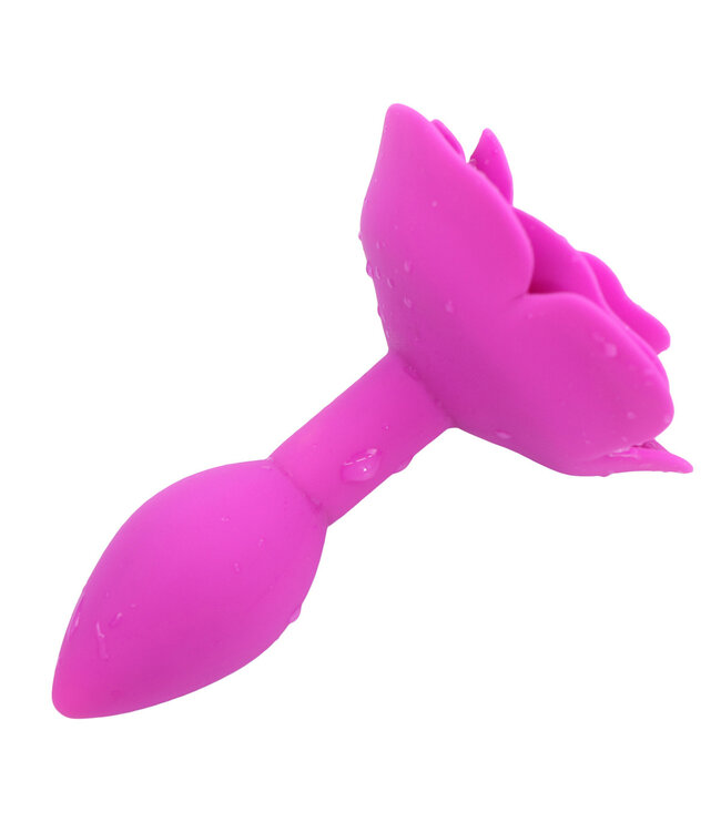 Kiotos X Label Elegant Zwarte Roos Siliconen Anaal Plug 9 cm – Flexibel & Waterproof
