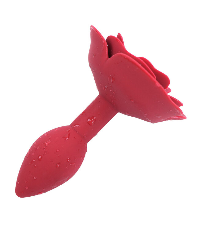 Kiotos X Label Zwarte Roos Silicone Anaal Plug 10,5 cm – Stijlvol, Flexibel & Waterproof