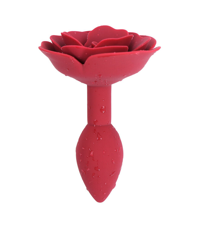 Kiotos X Label Zwarte Roos Silicone Anaal Plug 10,5 cm – Stijlvol, Flexibel & Waterproof