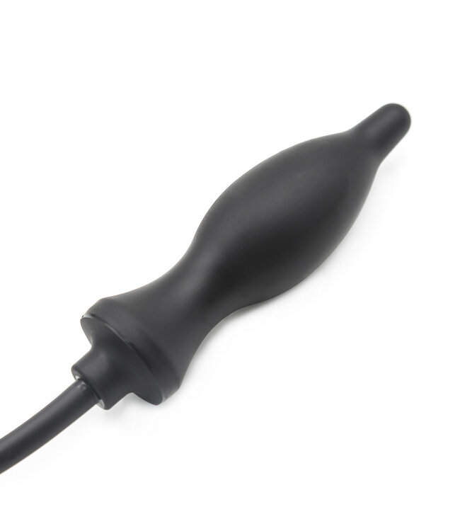 Kiotos X Label Zwarte Opblaasbare Anale Plug met Handpomp - Comfortabel & Waterdicht