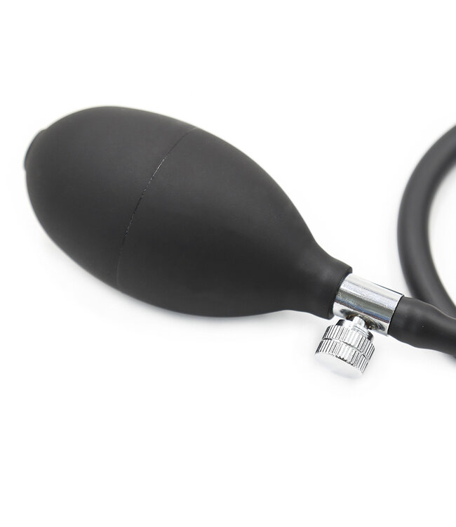 Kiotos X Label Zwarte Opblaasbare Anale Plug met Handpomp - Comfortabel & Waterdicht