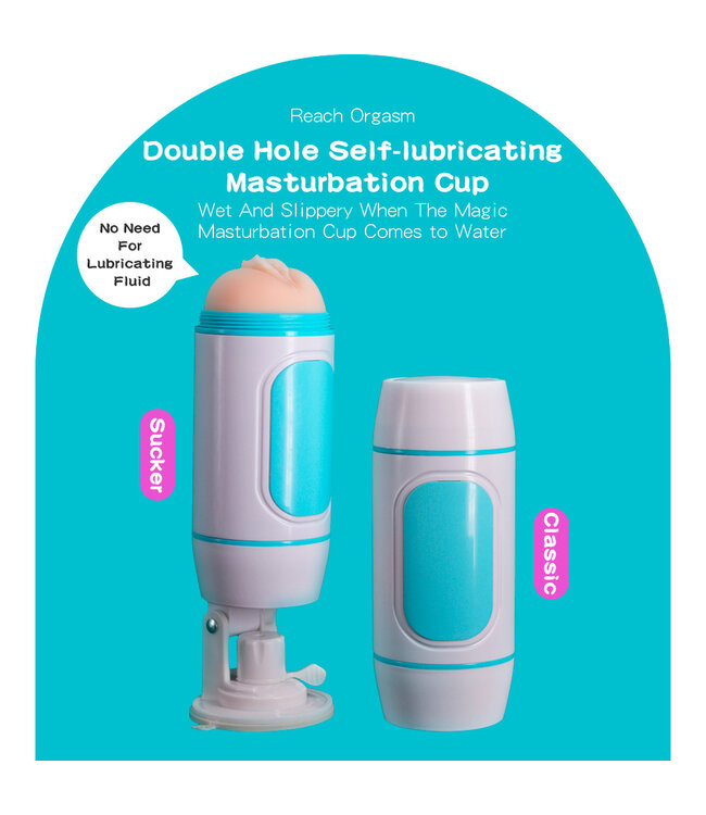 Perfect Lover Duo-Masturbator-Cup mit selbstschmierendem Saugsystem 150°