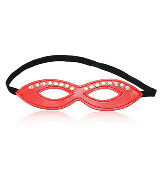 Perfect Lover Rote PU-Leder Maske Eyes Only mit Nieten – Geheimnisvoll und Stilvoll