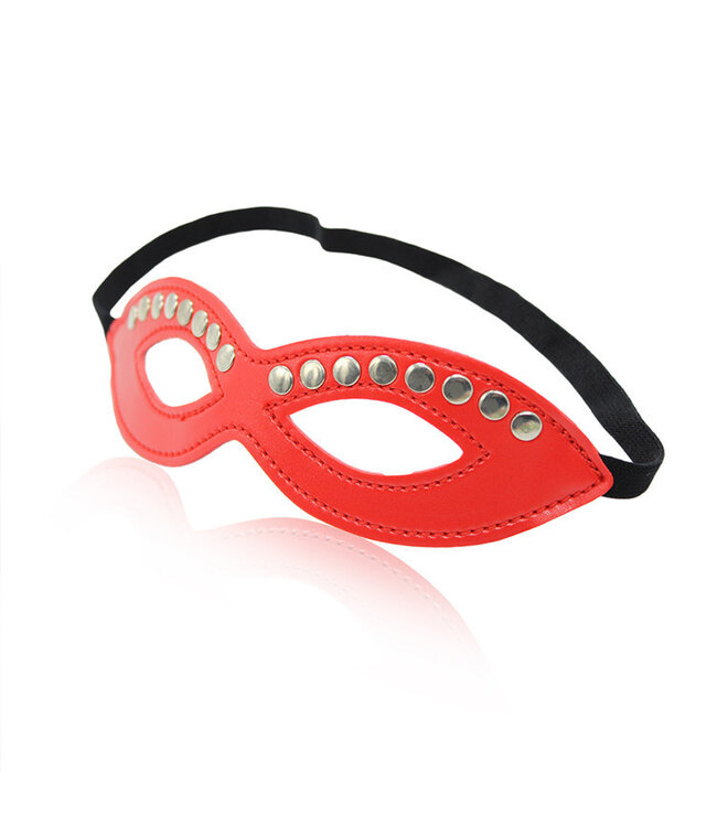 Perfect Lover Rote PU-Leder Maske Eyes Only mit Nieten – Geheimnisvoll und Stilvoll