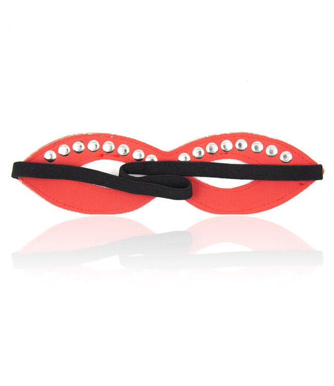 Perfect Lover Red PU Leather Eye Mask with Studs – Stylish Mystery Unleashed