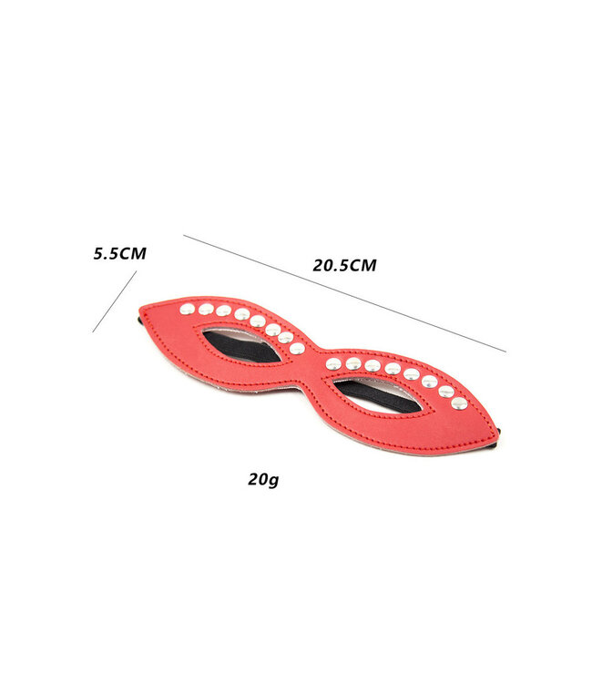 Perfect Lover Verleidend Rood PU-Leren Masker met Studs – Perfect voor Spannende Avonden