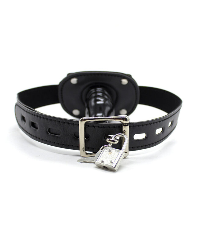 Perfect Lover Comfortable Lockable PU Leather Penis Gag for Safe BDSM Play