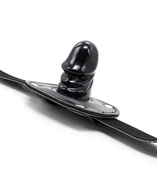 Perfect Lover Comfortable Lockable PU Leather Penis Gag for Safe BDSM Play