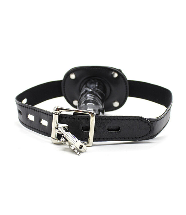 Perfect Lover Lockable PU Leather Penis Gag - Comfortable BDSM Play Accessory