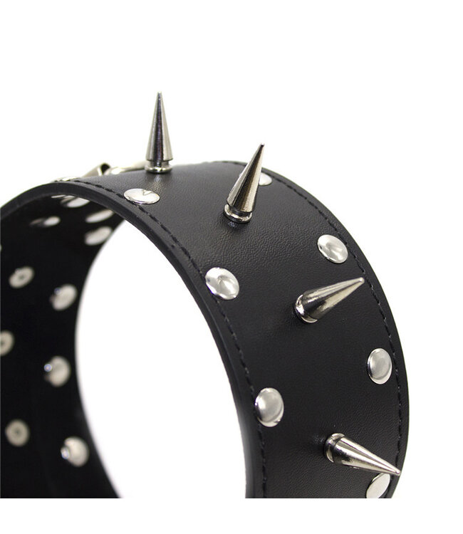 Perfect Lover Verstelbare Leren Halsband met Spikes - Kinky Dominantie en Comfort