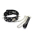Perfect Lover Adjustable Spiked Leather Collar with Chain for BDSM Domination